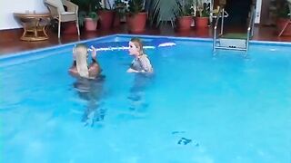 Lesbo dream in the pool