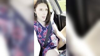 Widening Legs & Showing Off Cunt During The Time That Driving