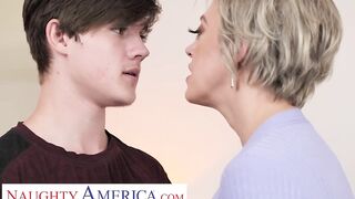 Wicked America - Blond mother I'd like to fuck Dee Williams bangs son's ally on bed