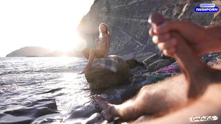 ROD FLASH on a nudist beach: Stranger caught me jerking off and helped me cum